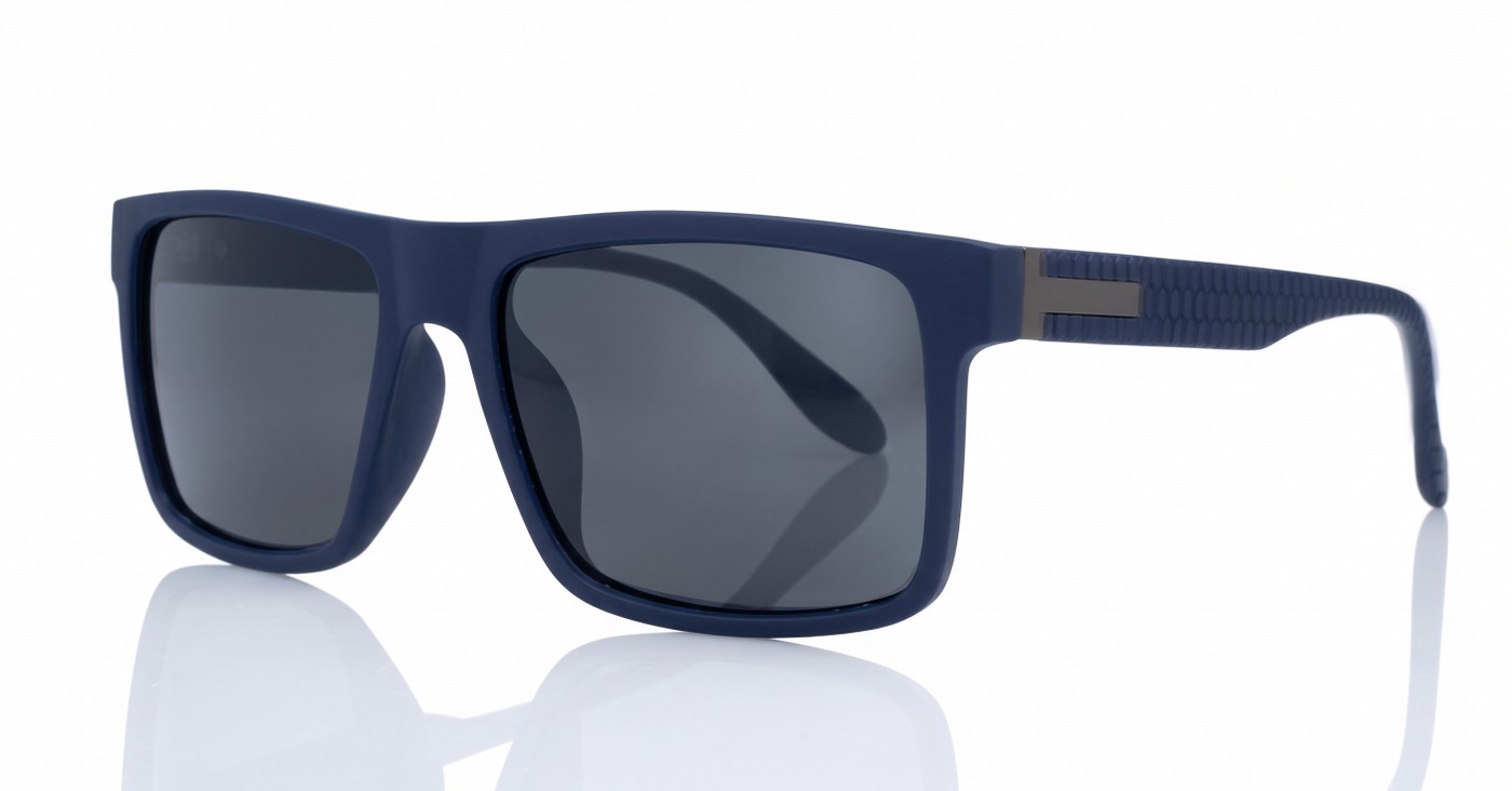 Mariner flat top polarised sunglasses textured temples metal detailing super dark lenses