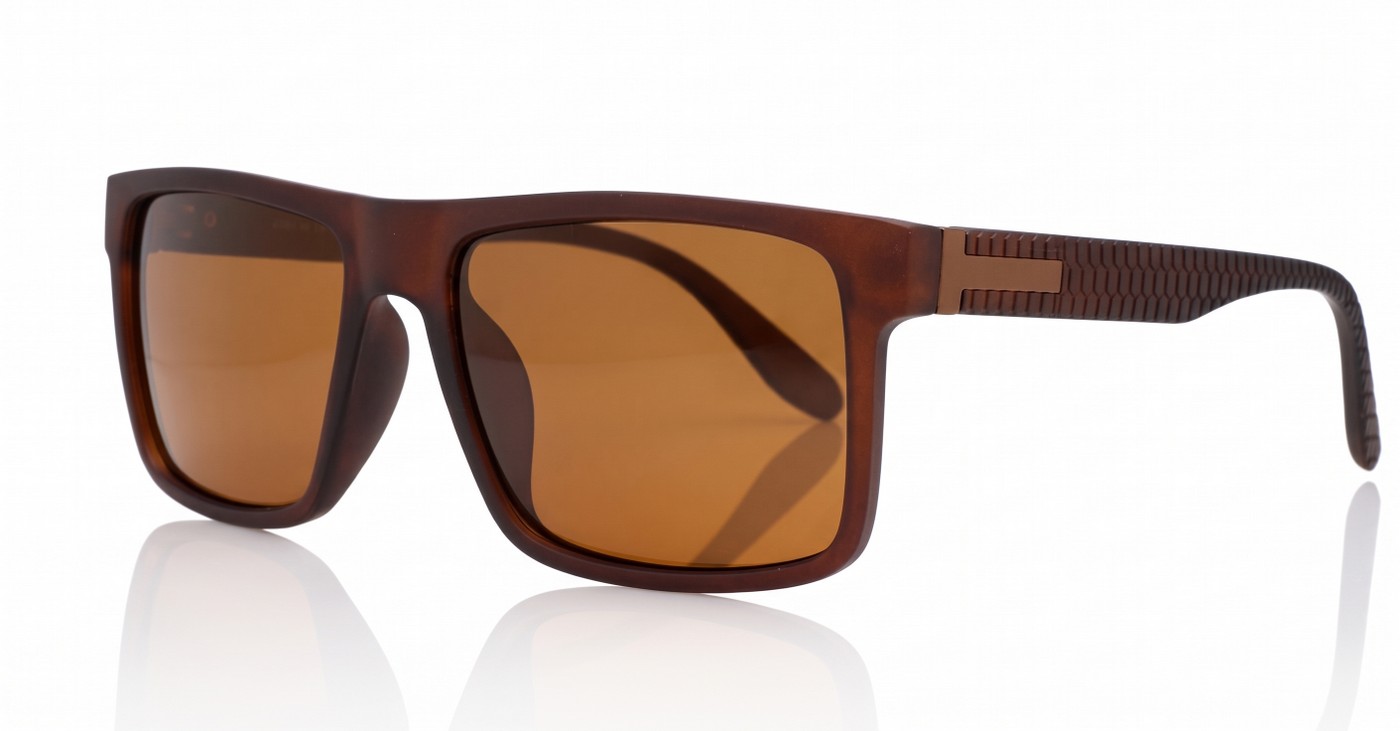 Mariner flat top polarised sunglasses textured temples metal detailing super dark lenses