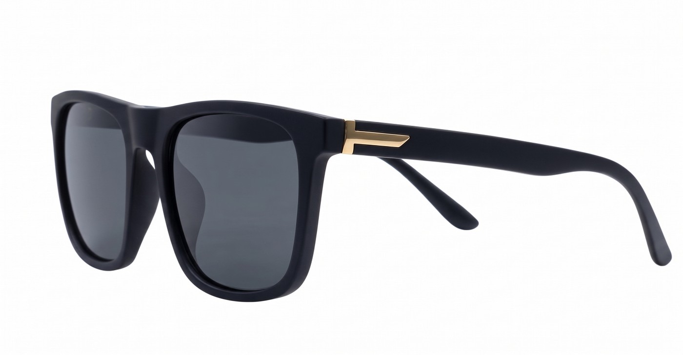 Vex wayfarer polarised sunglasses polycarbonate frames metal temple detailing