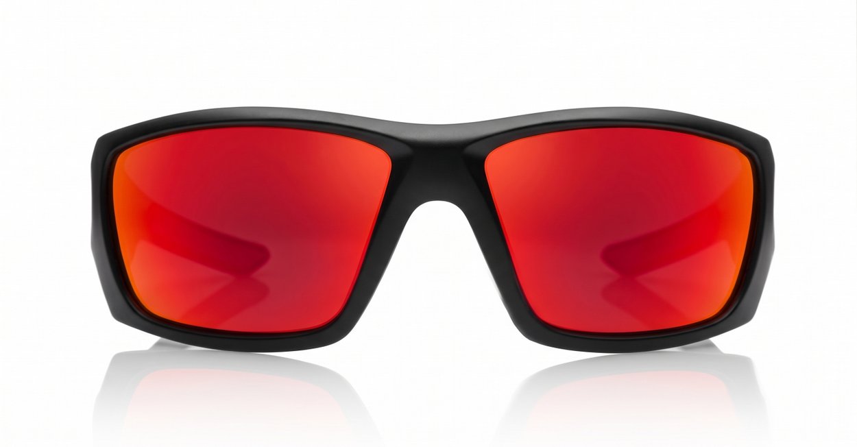 iPOP Blunt-RV wrap around polarised sunnies in grey with blue mirror 