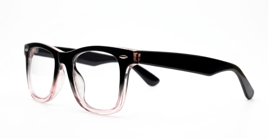 Vintage wayfarer anti blue light glasses with silver pip detailing and wire-core temples