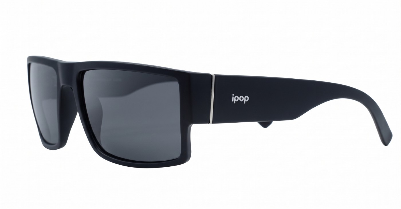 iPOP Maverick men's flat top polarised sunglasses with stripe temple detail