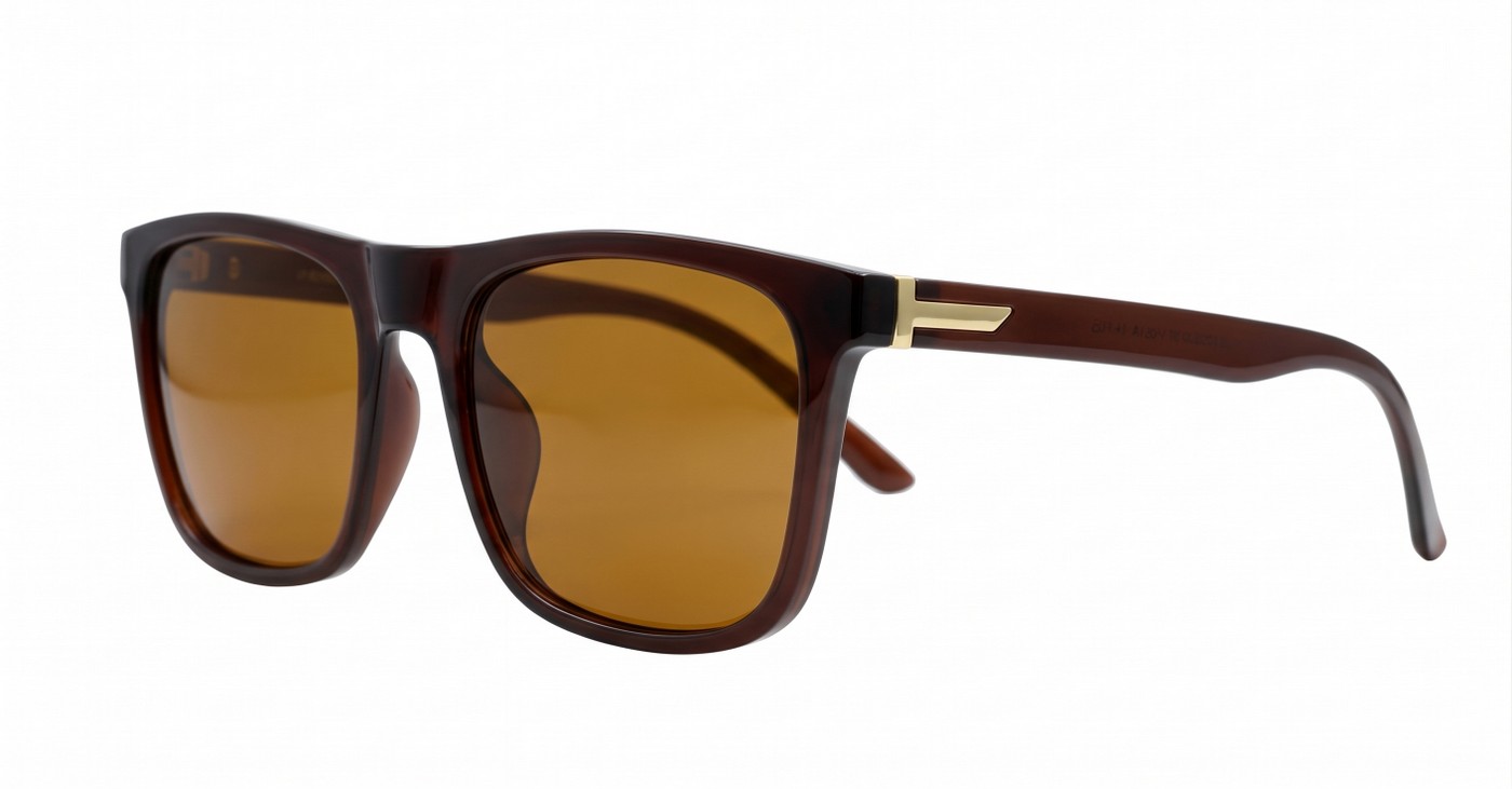 Vex wayfarer polarised sunglasses polycarbonate frames metal temple detailing
