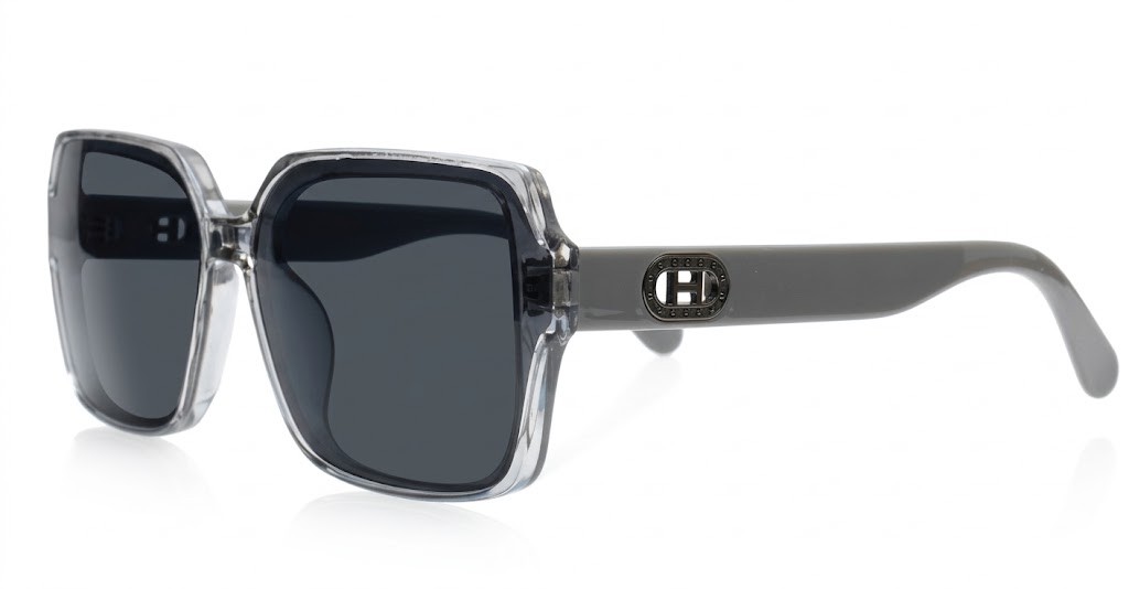 Willow oblong polarised sunglasses NZ in slim frame with temple detailing