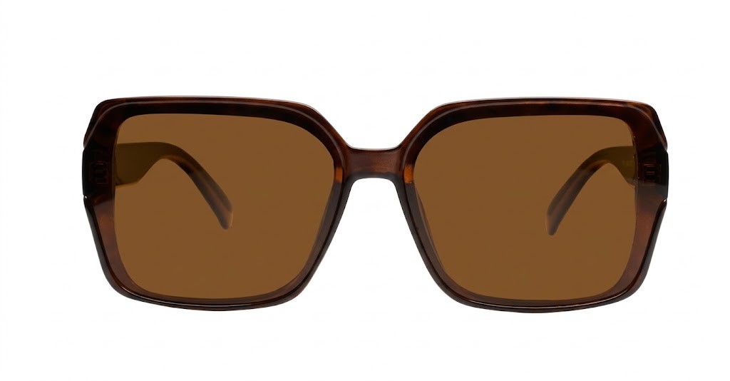 Willow oblong polarised sunglasses NZ in slim frame with temple detailing