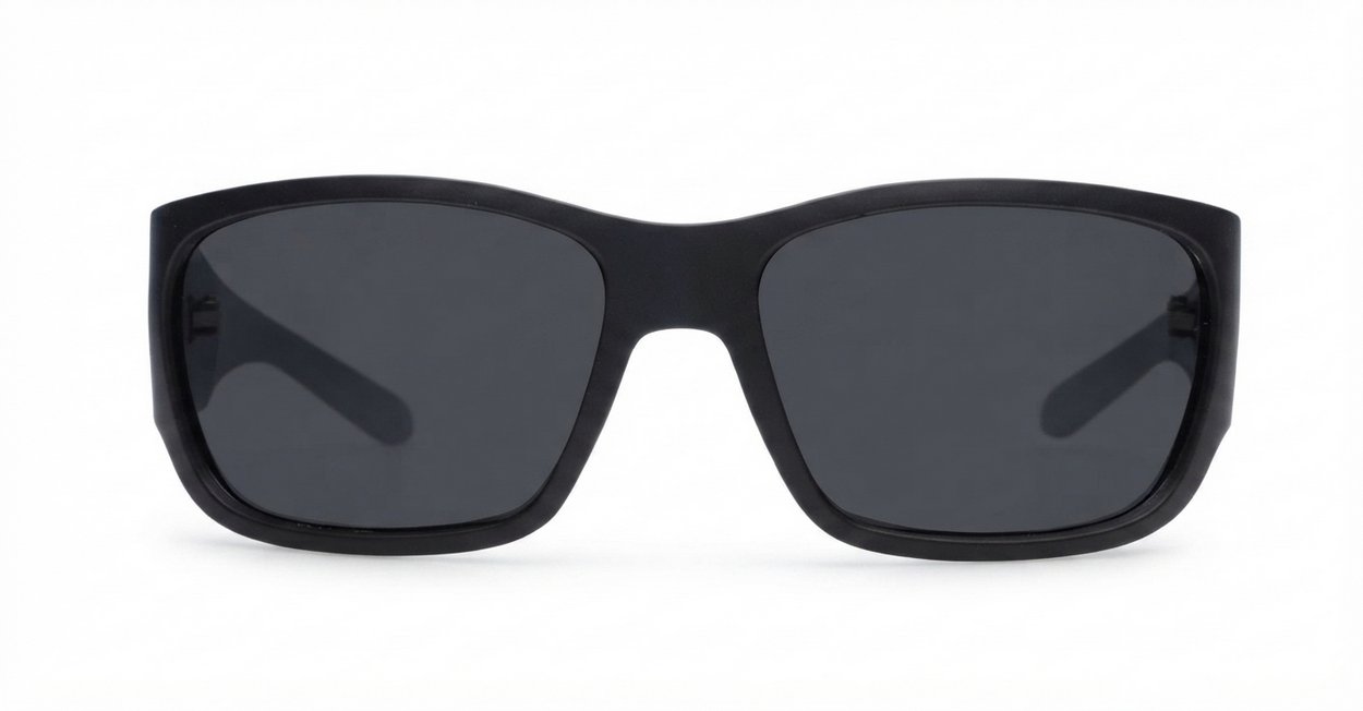  iPOP Blunt matte black wrap polarised sunnies with super dark non-mirror lenses