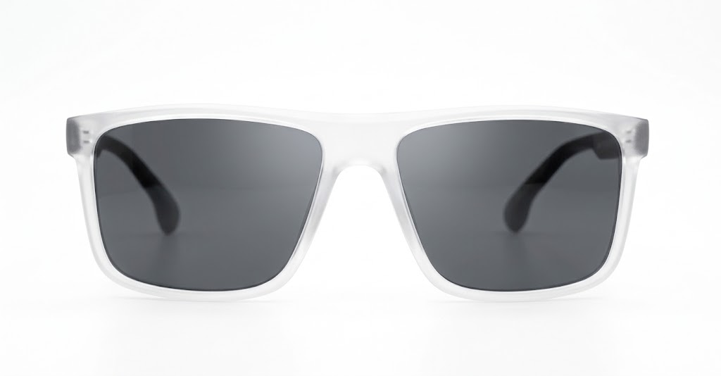 Ridge polarised sunglasses polycarbonate frames metal temple detailing