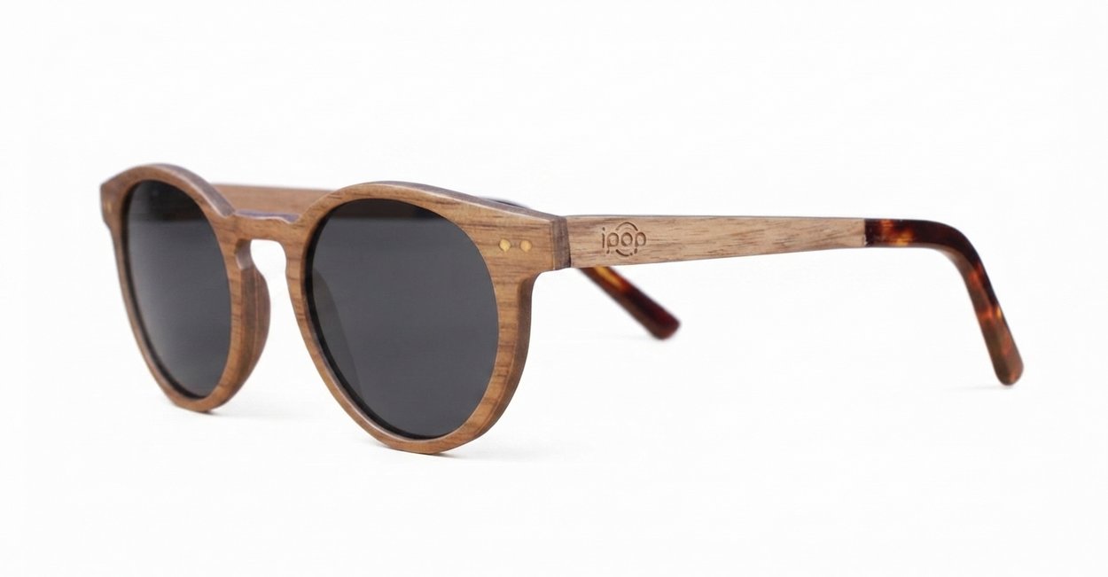 Snoopy walnut wood polarised sunglasses with superdark lenses NZ