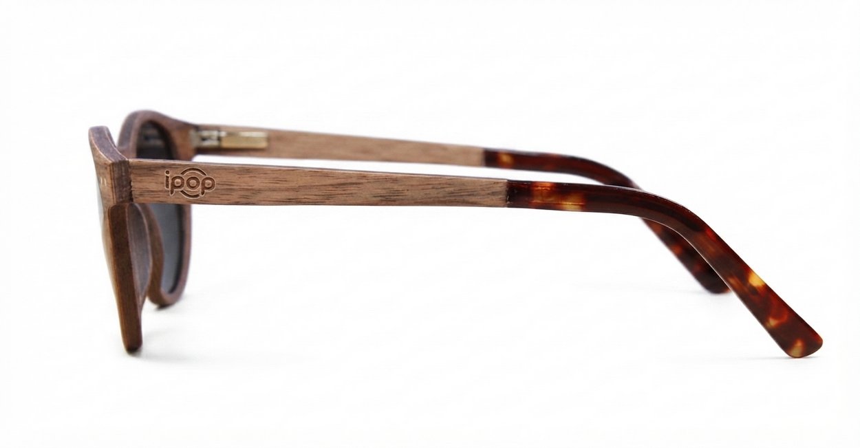Snoopy walnut wood polarised sunglasses with superdark lenses NZ