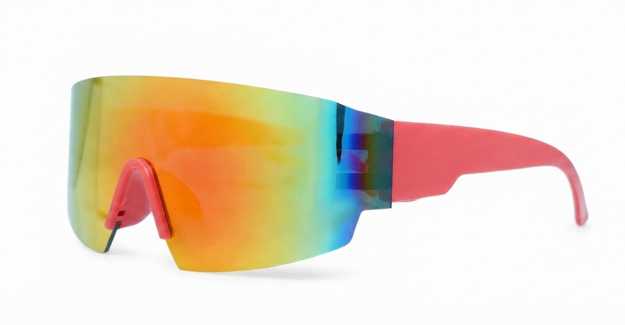 The Snowbird unisex sports shield UV400 sunglasses with vintage-inspired design and mirrored lenses
