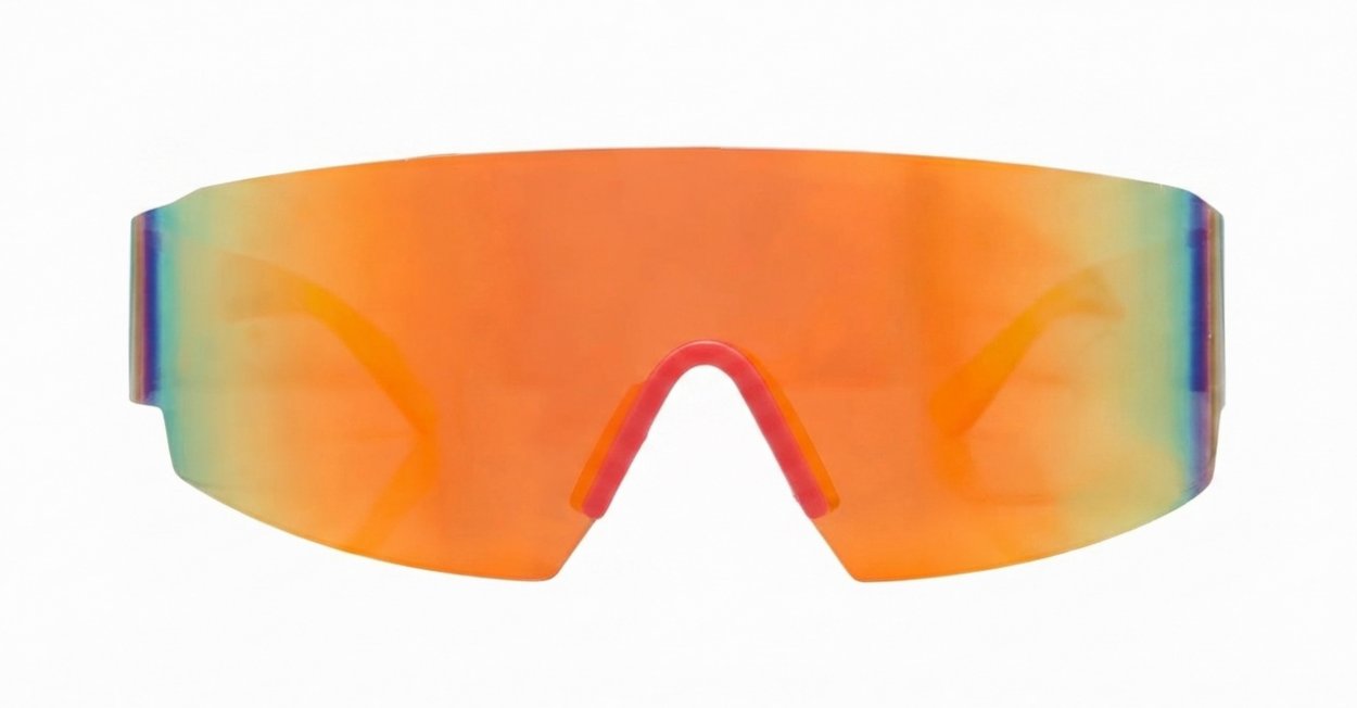 The Snowbird unisex sports shield UV400 sunglasses with vintage-inspired design and mirrored lenses