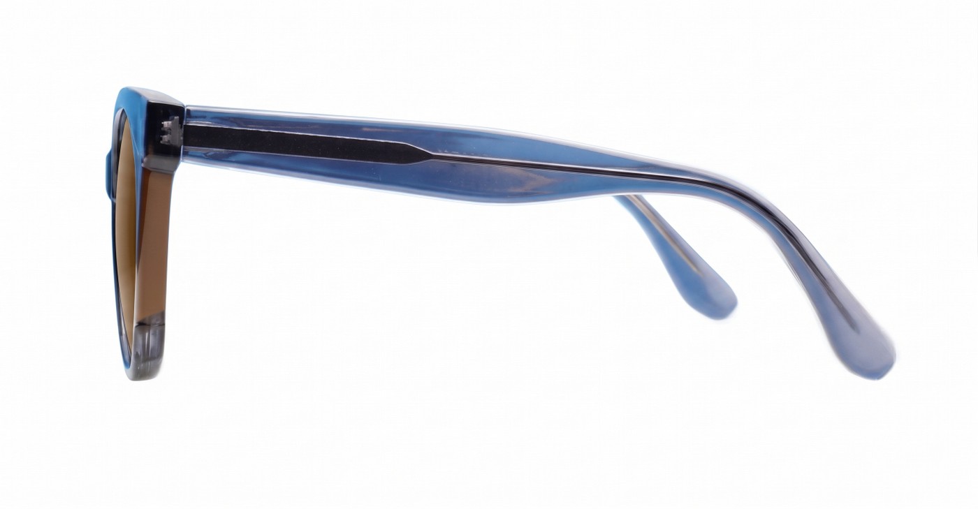 Gloria Brown cat-eye polarised sunglasses with dark brown lenses and inner core wire temples