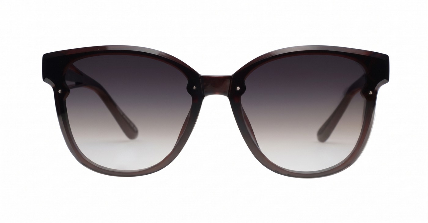 The Daylight elegant round UV400 sunglasses for women with silver temple detail and super dark lenses