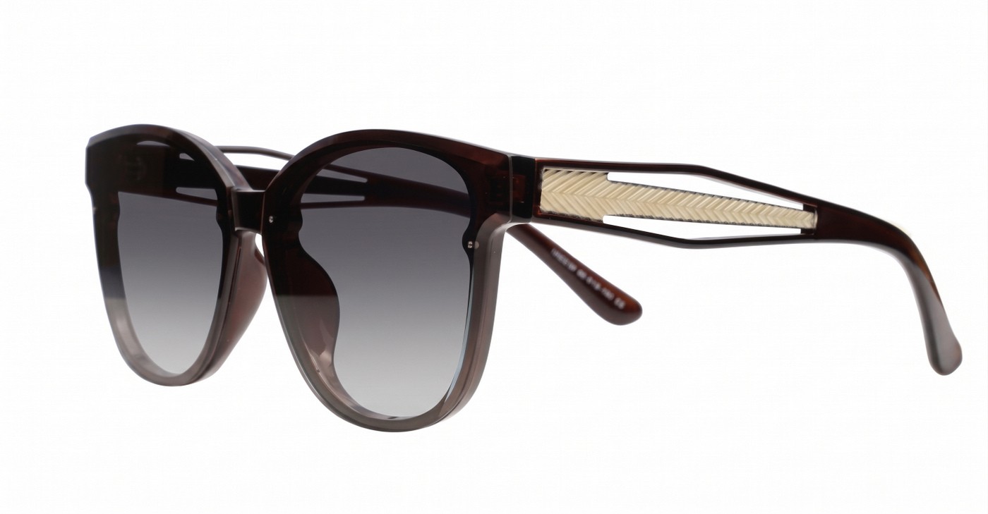 The Daylight elegant round UV400 sunglasses for women with silver temple detail and super dark lenses