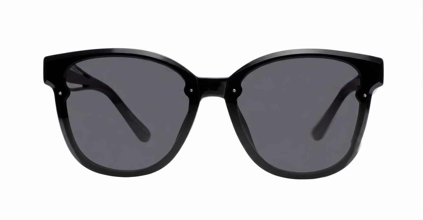 The Daylight elegant round UV400 sunglasses for women with silver temple detail and super dark lenses