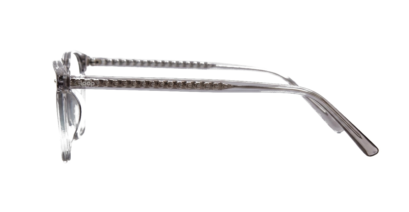 Classic round computer glasses with silver rivet detail and inner core wire temples