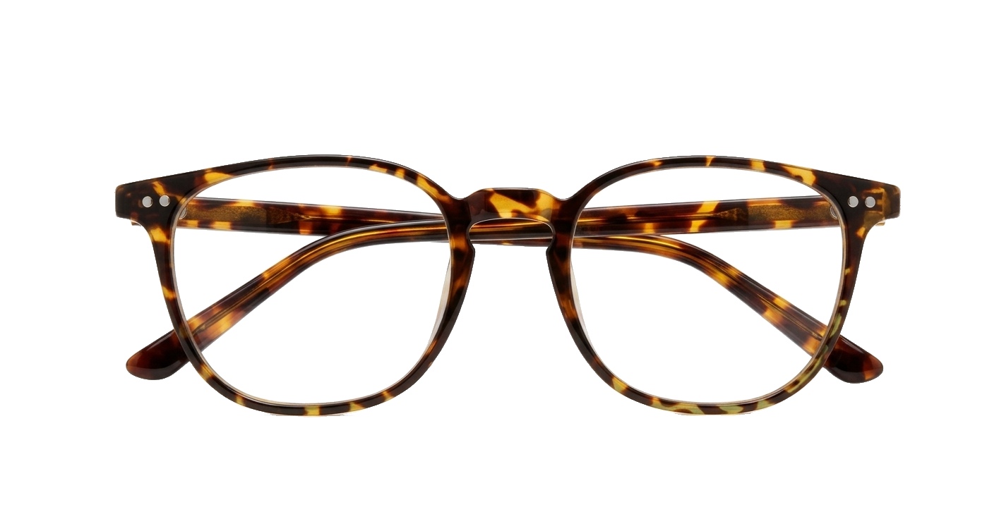 Classic round computer glasses with silver rivet detail and inner core wire temples