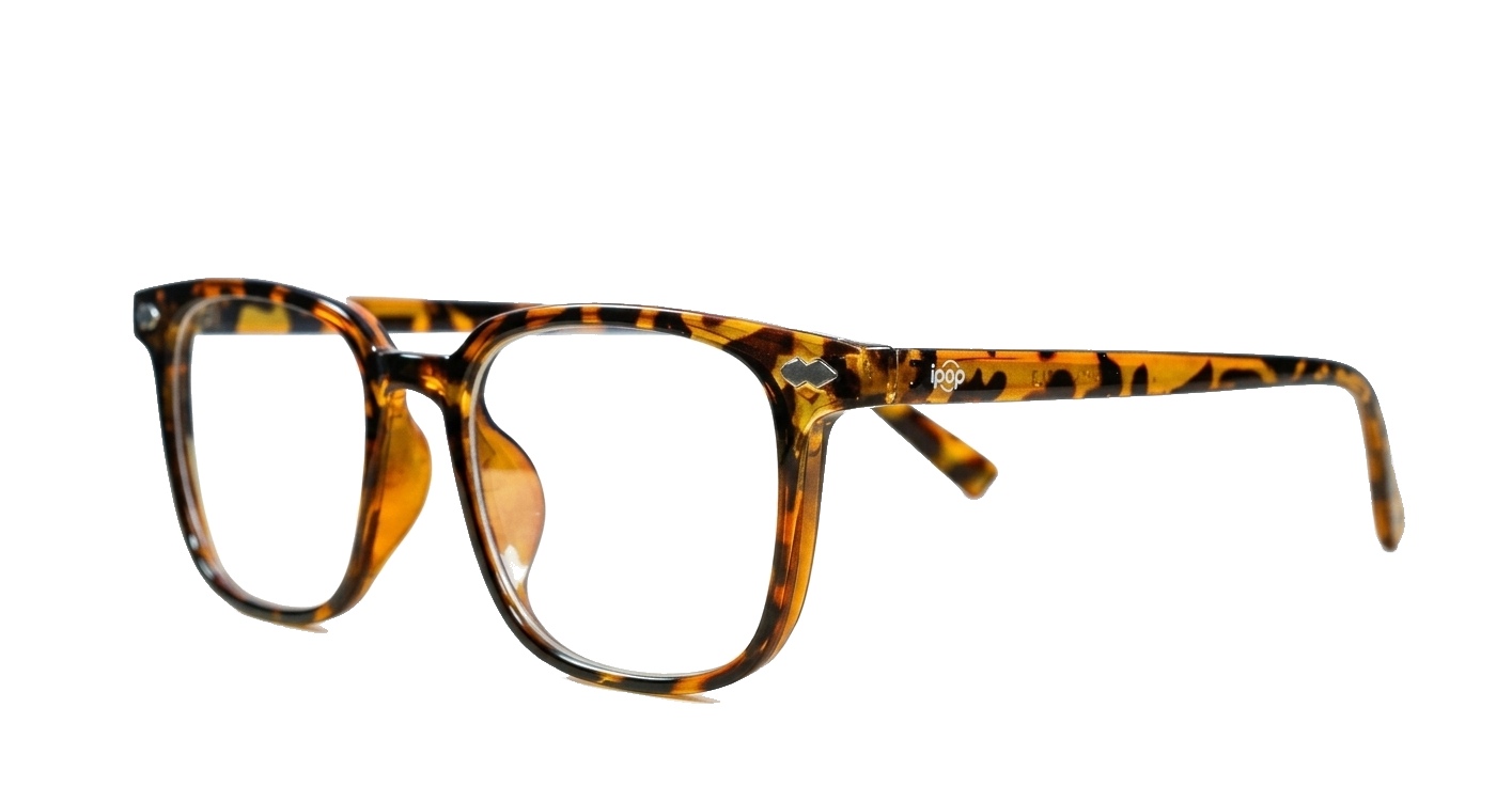 Classic rectangular anti blue light glasses in black, tortoise or clear with sturdy steel hinges