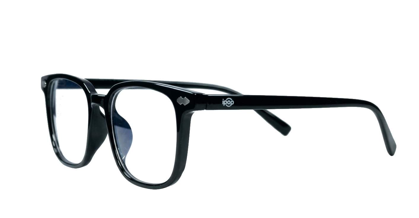 Classic rectangular anti blue light glasses in black, tortoise or clear with sturdy steel hinges