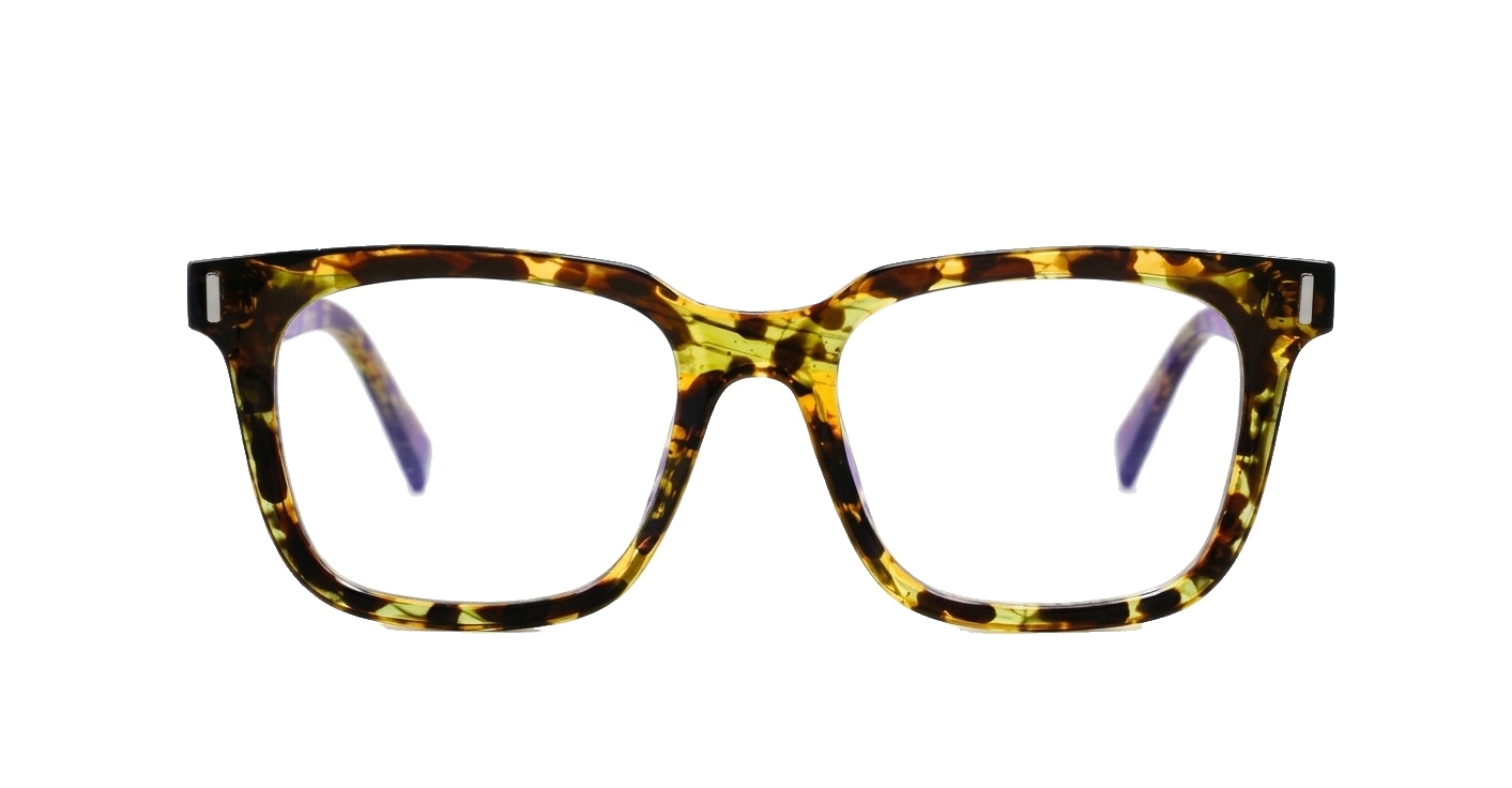 Rectangular TR90 blue light glasses in black or toffee with inner wire temples and steel hinges