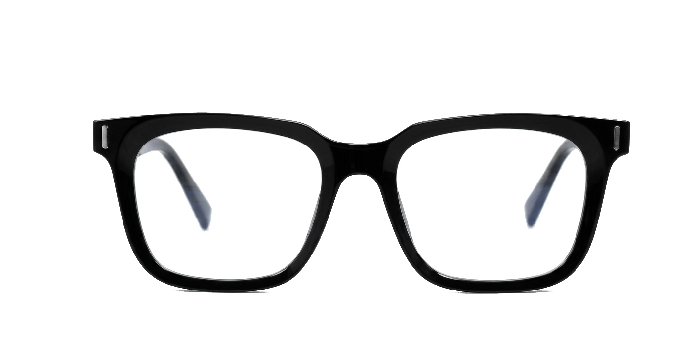 Rectangular TR90 blue light glasses in black or toffee with inner wire temples and steel hinges