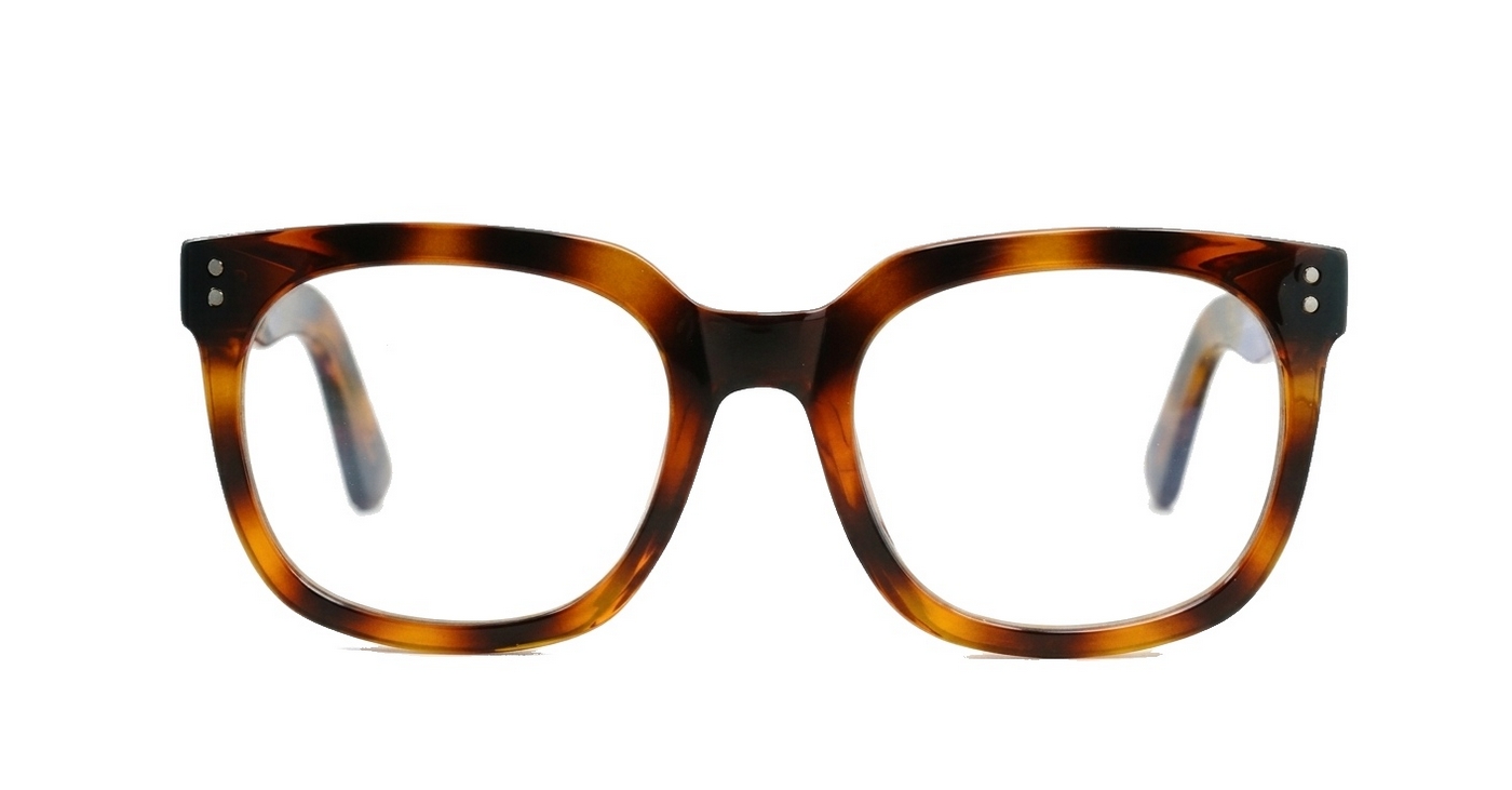 Computer glasses in black and clear gradient or warm tortoise with inner wire temples and steel hinges
