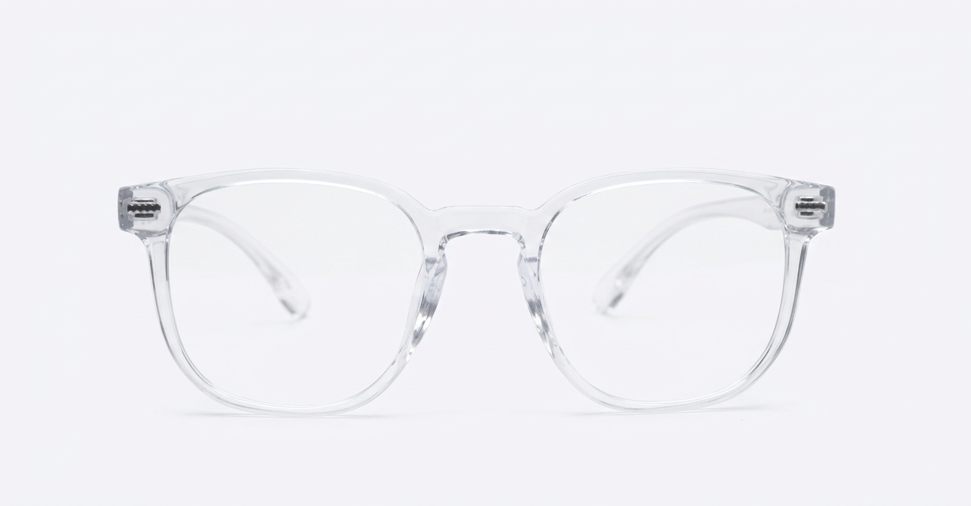TR90 computer glasses with silver detailing in clear or black with steel hinges