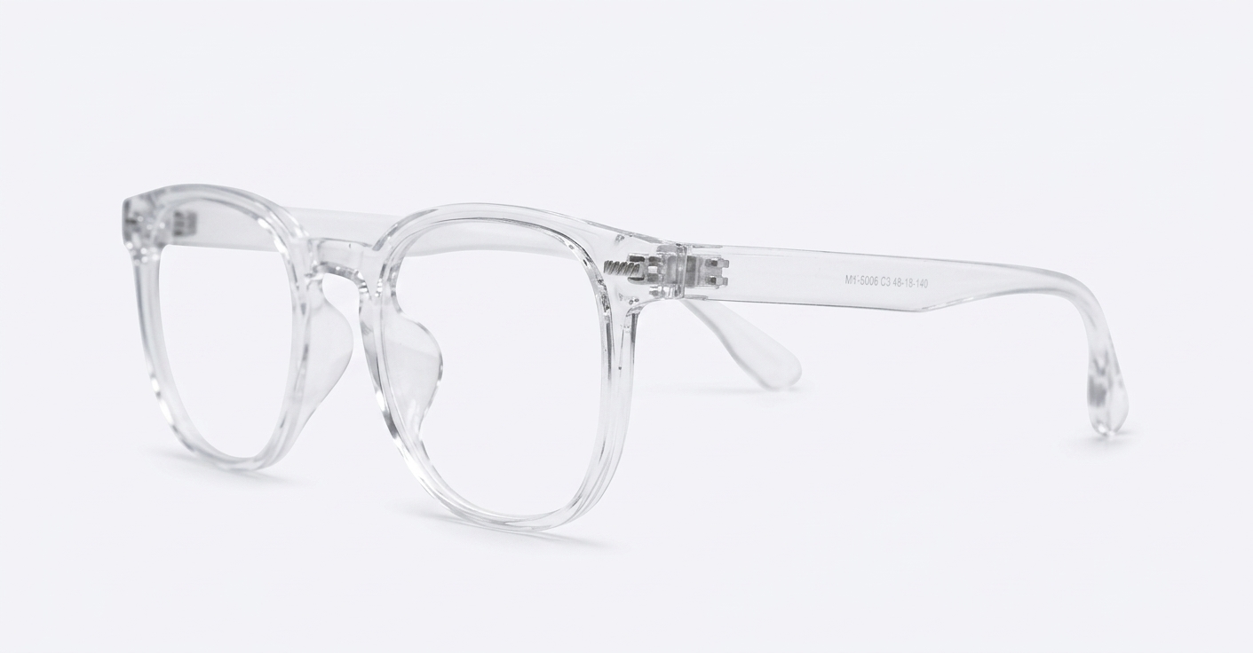 TR90 computer glasses with silver detailing in clear or black with steel hinges