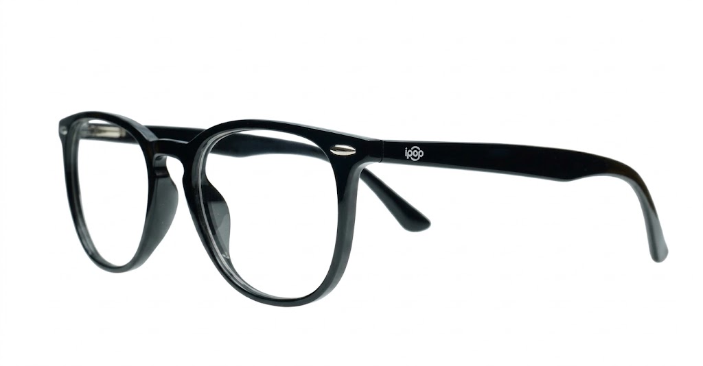 Classic round unisex blue light glasses with silver accents and flexible steel hinges