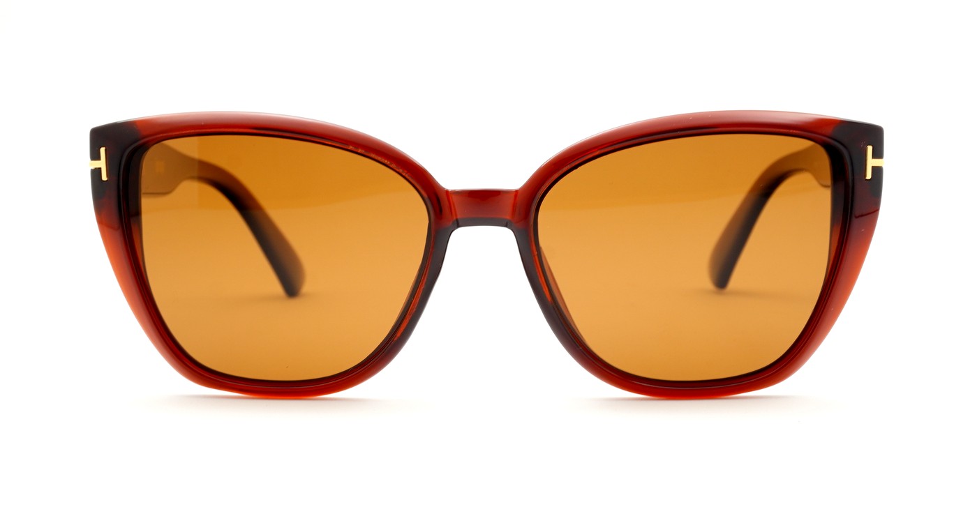 Vintage cat-eye polarised sunglasses with gold detailing on the temples