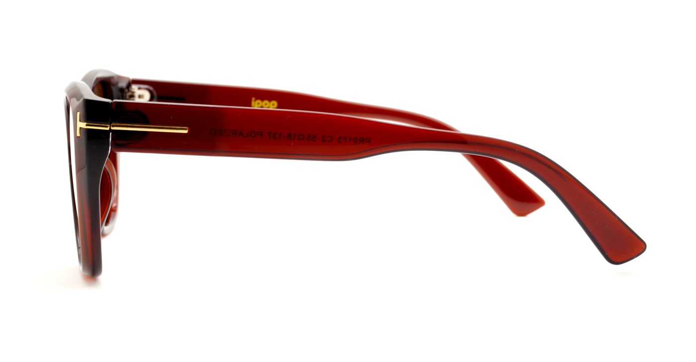 Vintage cat-eye polarised sunglasses with gold detailing on the temples