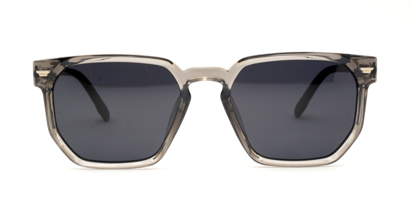 Classic unisex polarised sunglasses with gold accents and faux wood temples