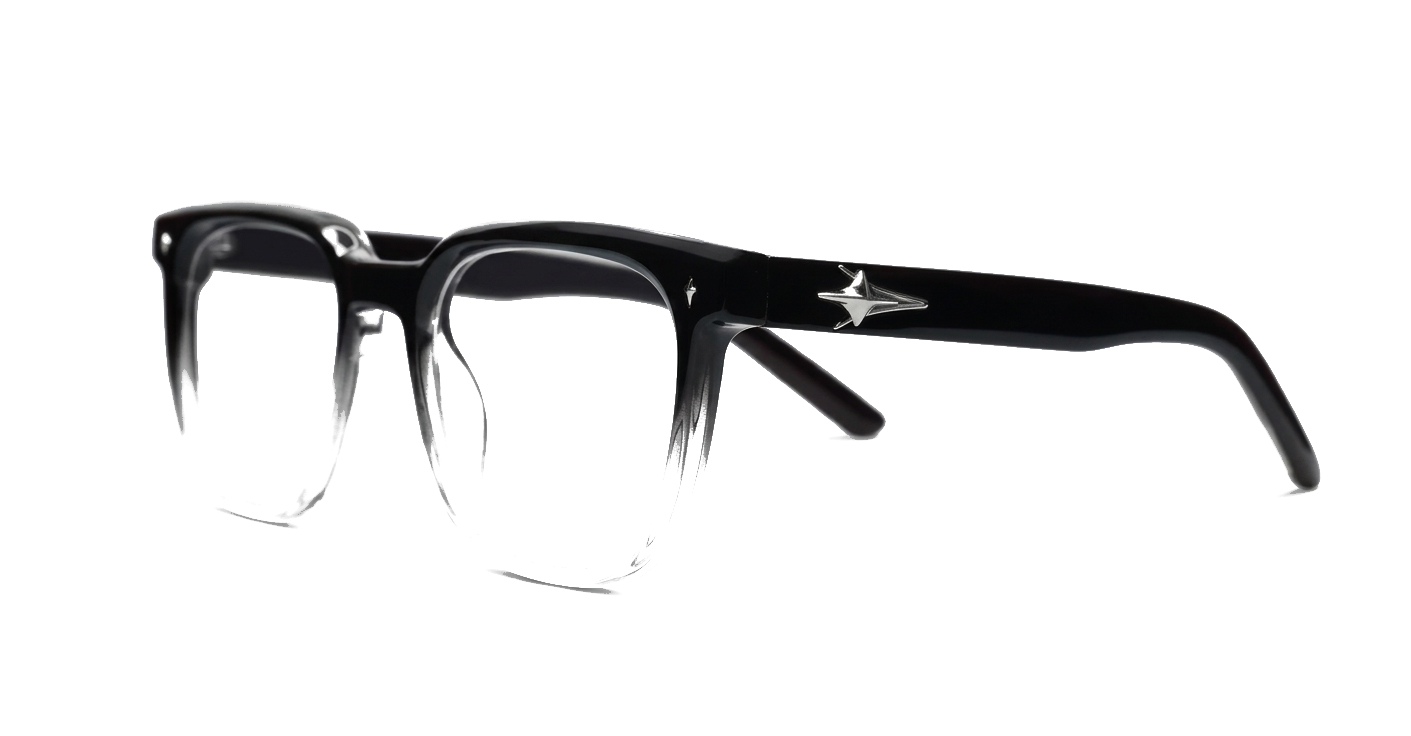 Chunky square anti blue light glasses with robust steel hinges