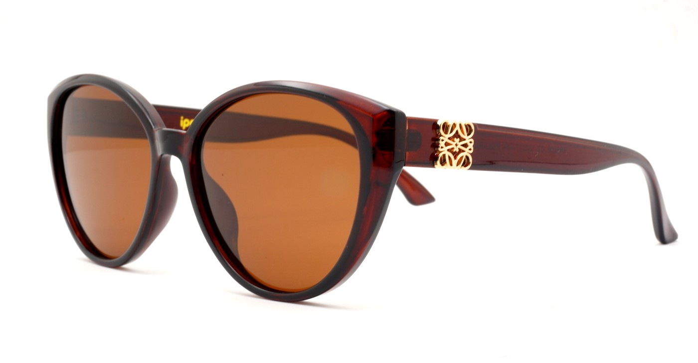 Women’s vintage cat eye polarised sunglasses with soft upsweep and gold temple accents